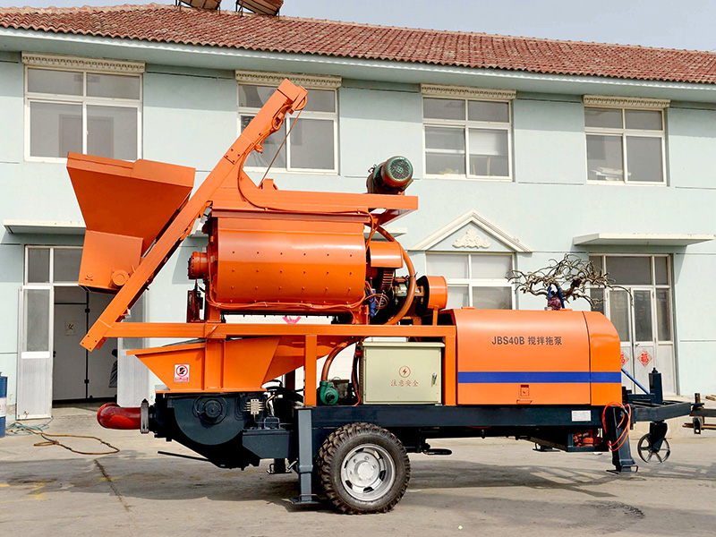 mobile concrete mixer with pump